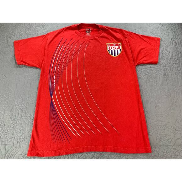 USA Soccer T Shirt Mens Medium Red‎ Graphic Tee Simply For Sports Short Sleeve - Picture 1 of 6